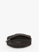Coin Purse Oil Leather Etrier Black oil EOIL041-vue-porte