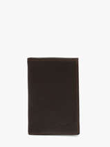 Compact Leather Wallet Oil Etrier Brown oil EOIL027