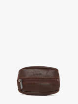 Leather Coin Purse Oil Etrier Brown oil EOIL043