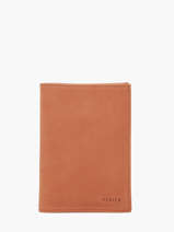 Leather Wallet Oil Etrier Brown oil EOIL442