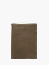 Leather Wallet Oil Etrier Green oil EOIL442