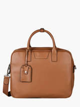Leather Frandres Briefcase 2 Compartments Etrier Brown flandres EFLA8252
