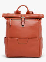 1 Compartment Backpack Flandres Leather Etrier Orange flandres EFLA8102