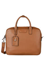 Leather Flandres Briefcase 1 Compartment Etrier Brown flandres EFLA8251