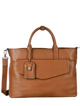 Leather Flandres Briefcase 1 Compartment Flandres Etrier Brown flandres EFLA8231
