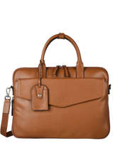 Leather Flandres Briefcase 1 Compartment Etrier Brown flandres EFLA8241