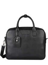Leather Flandres Briefcase 2 Compartments Etrier Black flandres EFLA8262