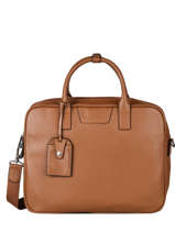 Leather Flandres Briefcase 2 Compartments Etrier Brown flandres EFLA8262